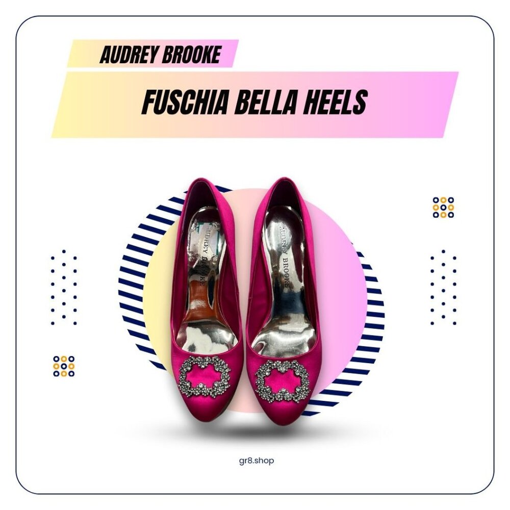 Audrey Brooke Fuchsia Bella Heels Size 8.5 Apt. 9 Dynamic Comfort Velvet Finish